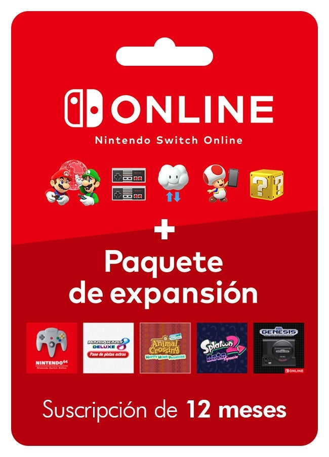 Nintendo Online + Paquete de expansión (Nintendo Switch 1 y 2)